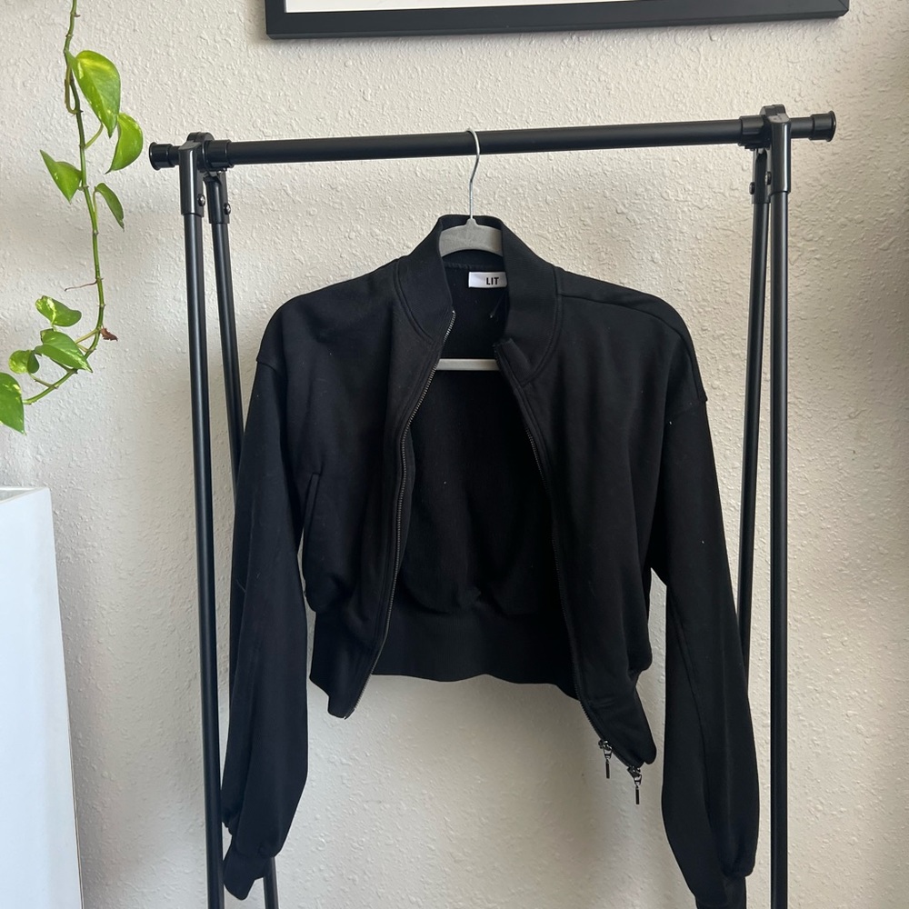 Black Bomber Athletic Jacket